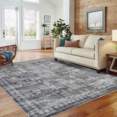 This stylish oriental washable rug offers multiple…